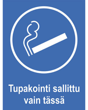 Tupakointi sallittu vain tässä